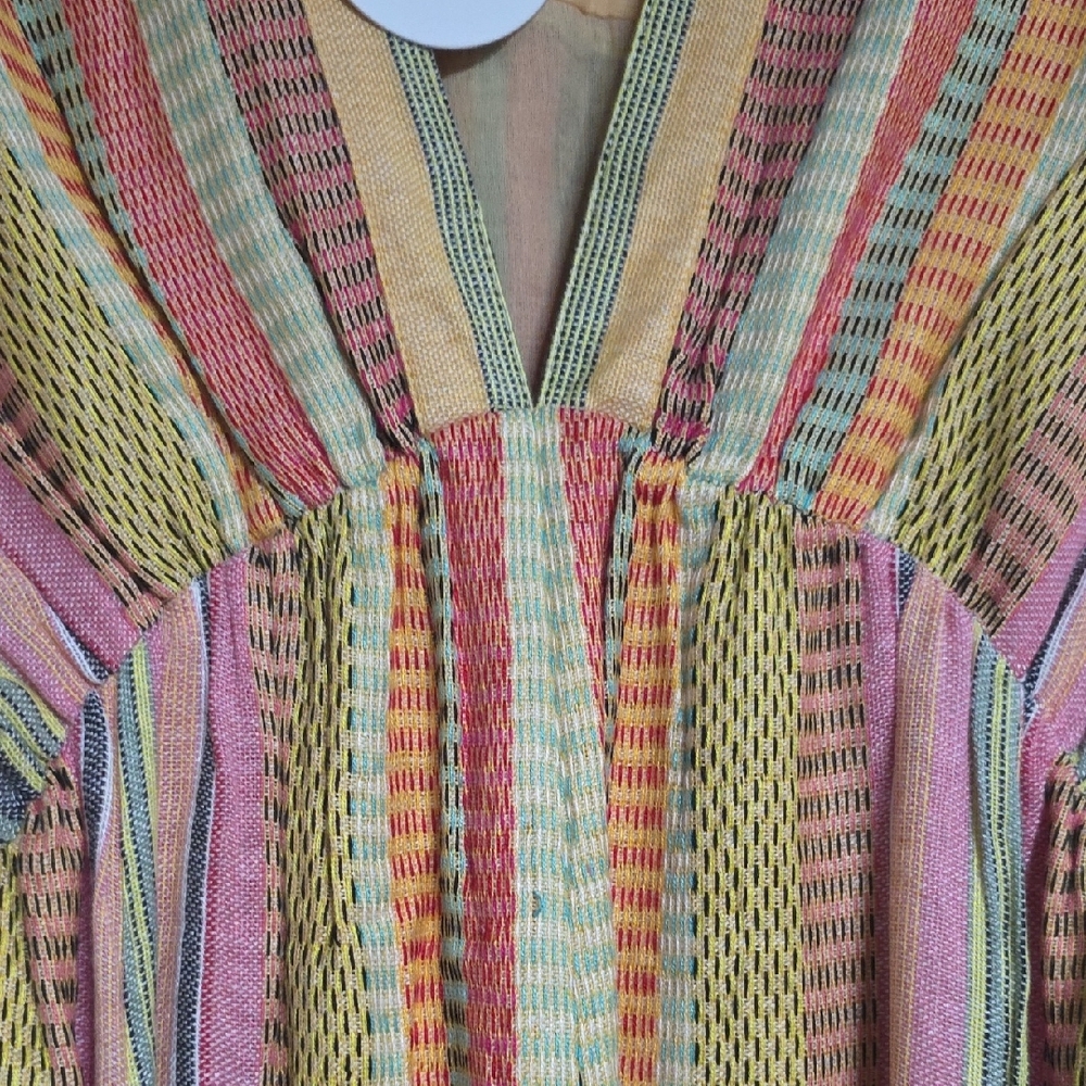 En Creme Pastel Striped High Low Dress - Picture 5 of 6